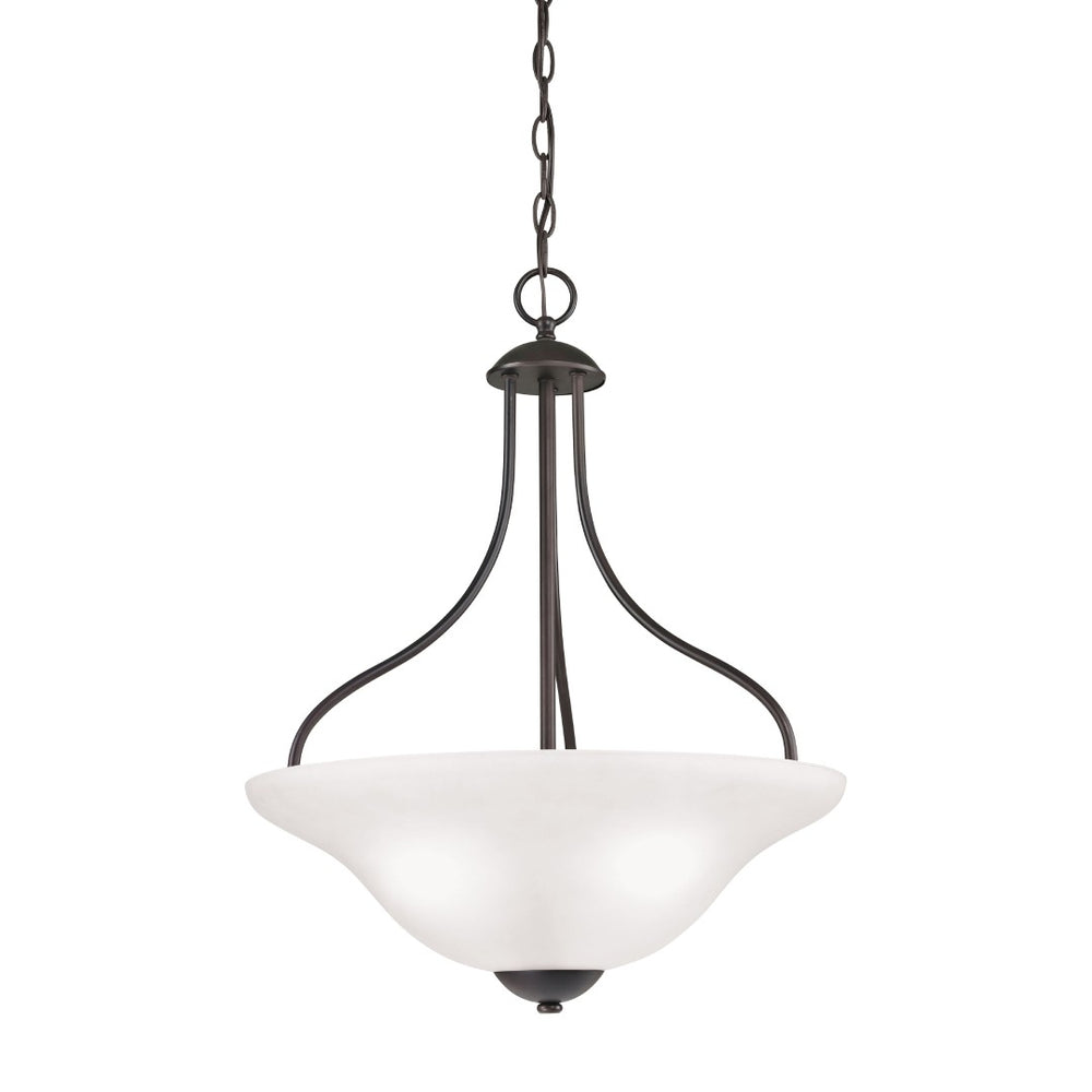 Atlas Conway 3-Light Pendant Fixture - Timeless Design with Opaque Glass Shades for Elegant Indoor Spaces Oil Rubbed Bronze CL11758-BZ