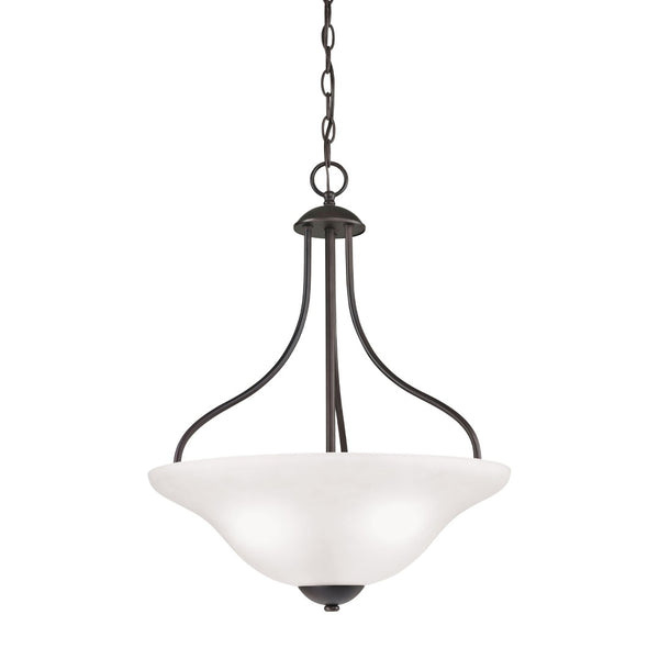 Atlas Conway 3-Light Pendant Fixture - Timeless Design with Opaque Glass Shades for Elegant Indoor Spaces Oil Rubbed Bronze CL11758-BZ