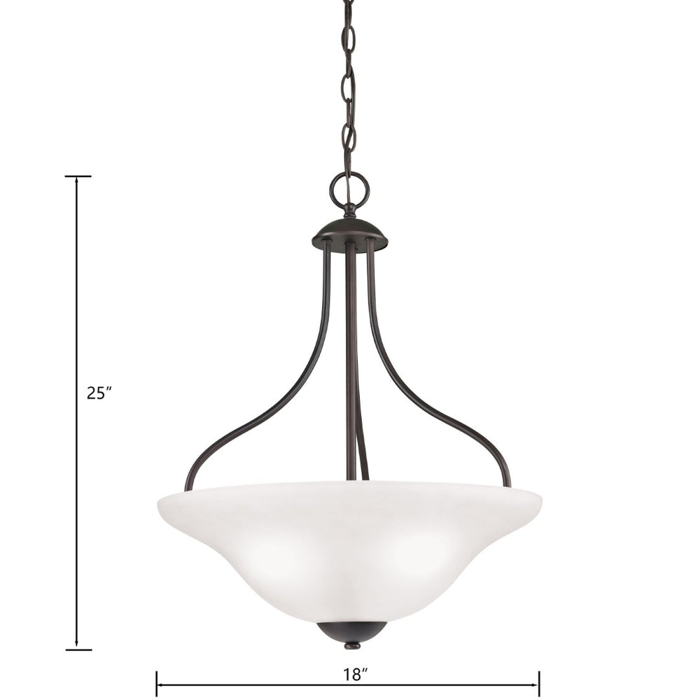 Atlas Conway 3-Light Pendant Fixture - Timeless Design with Opaque Glass Shades for Elegant Indoor Spaces Oil Rubbed Bronze CL11758-BZ