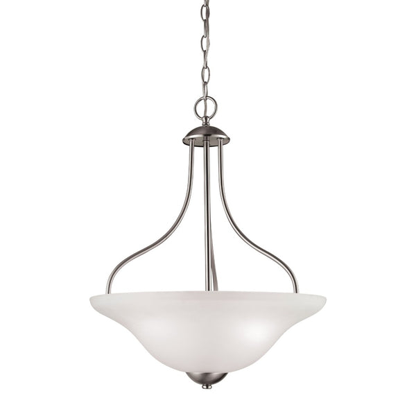 Atlas Conway 3-Light Pendant Fixture - Timeless Design with Opaque Glass Shades for Elegant Indoor Spaces Brushed Nickel CL11758-NK