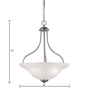 Atlas Conway 3-Light Pendant Fixture - Timeless Design with Opaque Glass Shades for Elegant Indoor Spaces Brushed Nickel CL11758-NK