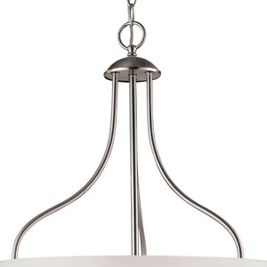 Atlas Conway 3-Light Pendant Fixture - Timeless Design with Opaque Glass Shades for Elegant Indoor Spaces Brushed Nickel CL11758-NK