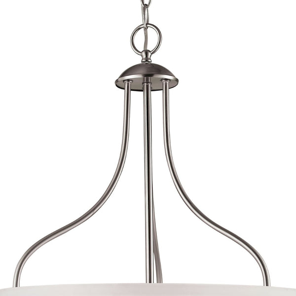 Atlas Conway 3-Light Pendant Fixture - Timeless Design with Opaque Glass Shades for Elegant Indoor Spaces Brushed Nickel CL11758-NK
