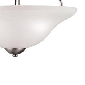 Atlas Conway 3-Light Pendant Fixture - Timeless Design with Opaque Glass Shades for Elegant Indoor Spaces Brushed Nickel CL11758-NK