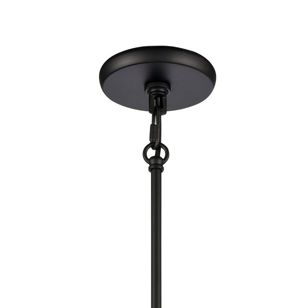 Atlas Current 1-Light Pendant - Industrial-Modern Ripple Glass Shade for Contemporary Home Illumination Matte Black 12'' CL11759-BK