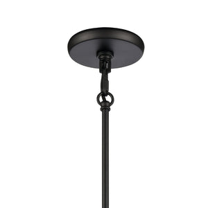Atlas Current 1-Light Pendant - Industrial-Modern Ripple Glass Shade for Contemporary Home Illumination Matte Black 8'' CL11760-BK