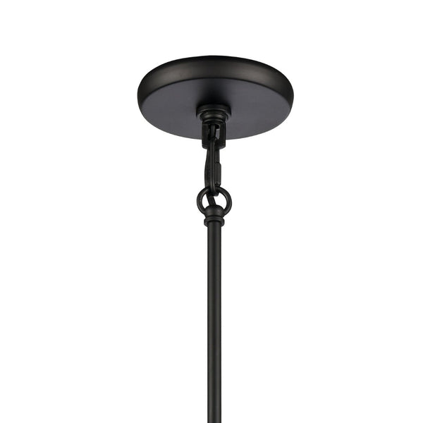Atlas Current 1-Light Pendant - Industrial-Modern Ripple Glass Shade for Contemporary Home Illumination Matte Black 8'' CL11760-BK