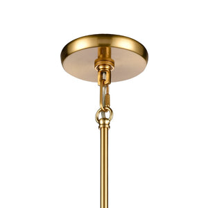 Atlas Current 1-Light Pendant - Industrial-Modern Ripple Glass Shade for Contemporary Home Illumination Satin Brass CL11760-BS