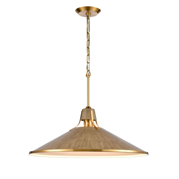 Atlas Danique 24-Inch Wide Pendant Light - Modern Scandinavian Design with Elegant Satin Brass Finish Corkwood CL11762-BS