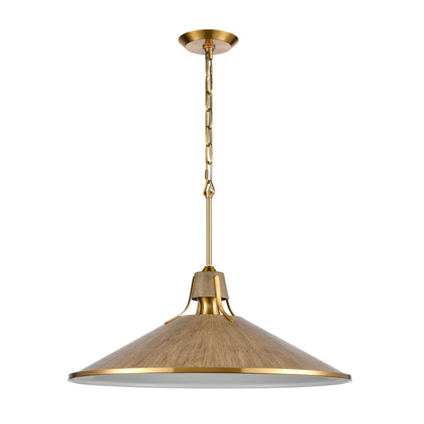 Atlas Danique 24-Inch Wide Pendant Light - Modern Scandinavian Design with Elegant Satin Brass Finish Corkwood CL11762-BS