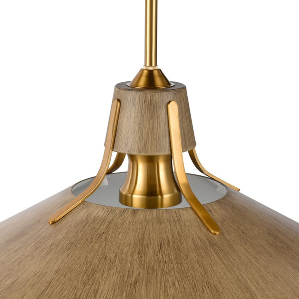 Atlas Danique 24-Inch Wide Pendant Light - Modern Scandinavian Design with Elegant Satin Brass Finish Corkwood CL11762-BS