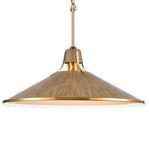 Atlas Danique 24-Inch Wide Pendant Light - Modern Scandinavian Design with Elegant Satin Brass Finish Corkwood CL11762-BS
