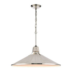 Atlas Danique 24-Inch Wide Pendant Light - Modern Scandinavian Design with Elegant Satin Brass Finish Sunbleached Oak CL11762-NK