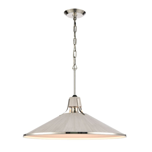Atlas Danique 24-Inch Wide Pendant Light - Modern Scandinavian Design with Elegant Satin Brass Finish Sunbleached Oak CL11762-NK