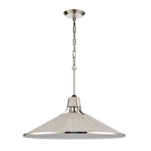 Atlas Danique 24-Inch Wide Pendant Light - Modern Scandinavian Design with Elegant Satin Brass Finish Sunbleached Oak CL11762-NK