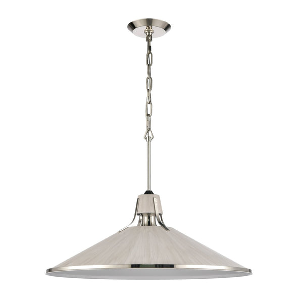 Atlas Danique 24-Inch Wide Pendant Light - Modern Scandinavian Design with Elegant Satin Brass Finish Sunbleached Oak CL11762-NK