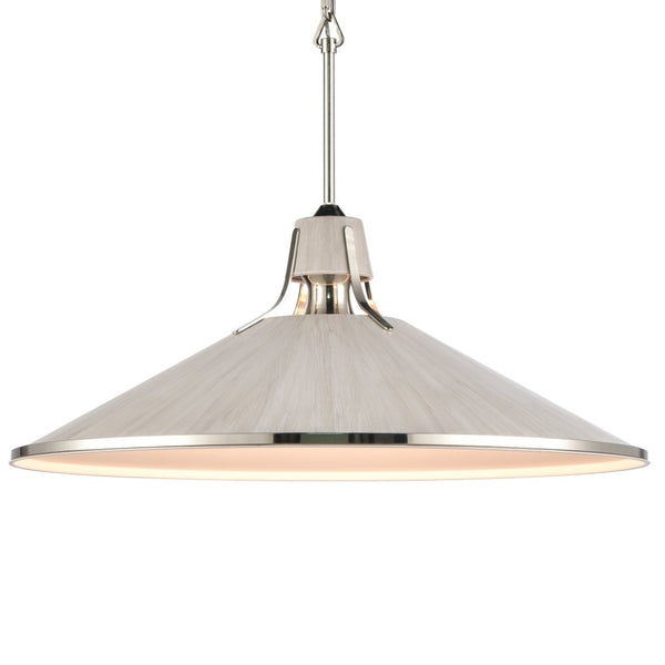 Atlas Danique 24-Inch Wide Pendant Light - Modern Scandinavian Design with Elegant Satin Brass Finish Sunbleached Oak CL11762-NK