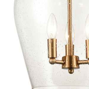 Atlas Darlene 3-Light Pendant - Elegant Clear Glass Dome Fixture for Modern Kitchens and Dining Areas Satin Brass CL11763-BS