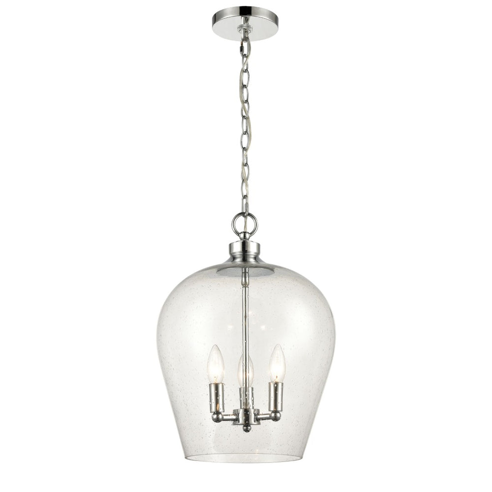 Atlas Darlene 3-Light Pendant - Elegant Clear Glass Dome Fixture for Modern Kitchens and Dining Areas Polished Chrome CL11763-CH