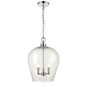 Atlas Darlene 3-Light Pendant - Elegant Clear Glass Dome Fixture for Modern Kitchens and Dining Areas Polished Chrome CL11763-CH