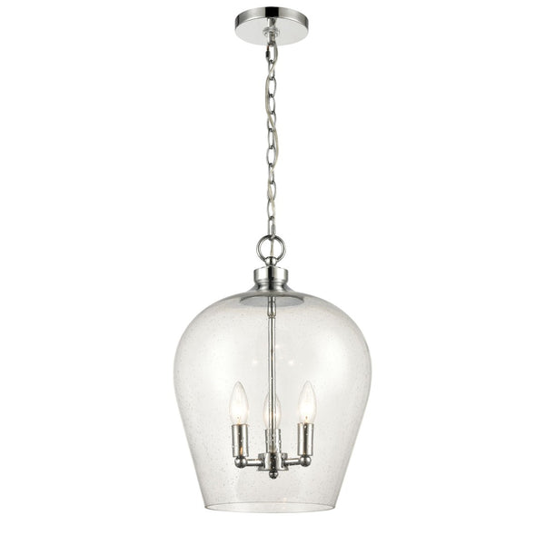 Atlas Darlene 3-Light Pendant - Elegant Clear Glass Dome Fixture for Modern Kitchens and Dining Areas Polished Chrome CL11763-CH