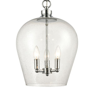 Atlas Darlene 3-Light Pendant - Elegant Clear Glass Dome Fixture for Modern Kitchens and Dining Areas Polished Chrome CL11763-CH
