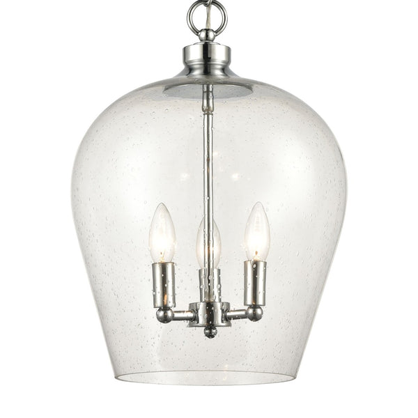 Atlas Darlene 3-Light Pendant - Elegant Clear Glass Dome Fixture for Modern Kitchens and Dining Areas Polished Chrome CL11763-CH