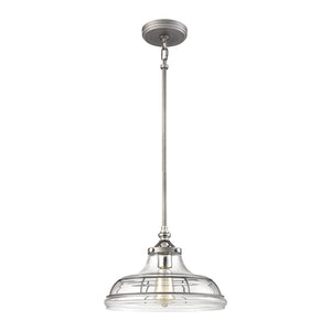 Atlas Dunkirk 13" Wide 1-Light Pendant - Elegant Clear Glass & Weathered Zinc for Coastal or Industrial Decor CL11765-GY