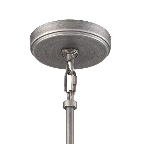 Atlas Dunkirk 13" Wide 1-Light Pendant - Elegant Clear Glass & Weathered Zinc for Coastal or Industrial Decor CL11765-GY