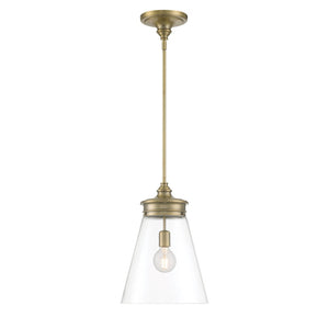Atlas Emma Pendant Light - Minimalist Elegance with Glass Diffuser for Warm, Inviting Illumination Antique Brass 12'' CL11768-BS