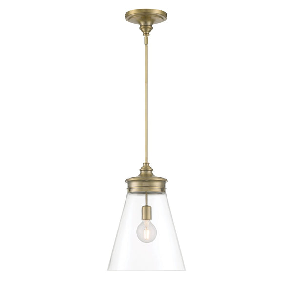 Atlas Emma Pendant Light - Minimalist Elegance with Glass Diffuser for Warm, Inviting Illumination Antique Brass 12'' CL11768-BS