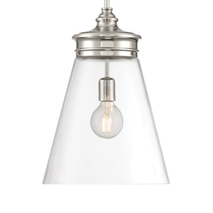 Atlas Emma Pendant Light - Minimalist Elegance with Glass Diffuser for Warm, Inviting Illumination Polished Nickel 12'' CL11768-NK