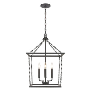 Atlas Emmett 17'' Wide 4-Light Pendant - Modern Industrial Lantern for Kitchen and Dining Room Elegance Matte Black CL11769-BK