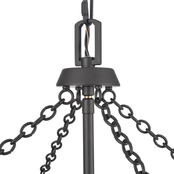 Atlas Emmett 17'' Wide 4-Light Pendant - Modern Industrial Lantern for Kitchen and Dining Room Elegance Matte Black CL11769-BK
