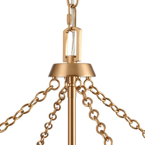 Atlas Emmett 17'' Wide 4-Light Pendant - Modern Industrial Lantern for Kitchen and Dining Room Elegance Brushed Gold CL11769-GD