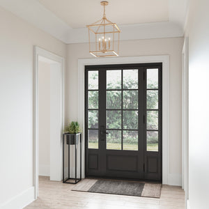 Atlas Emmett 17'' Wide 4-Light Pendant - Modern Industrial Lantern for Kitchen and Dining Room Elegance Brushed Gold CL11769-GD