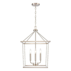 Atlas Emmett 17'' Wide 4-Light Pendant - Modern Industrial Lantern for Kitchen and Dining Room Elegance Brushed Nickel CL11769-NK