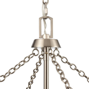 Atlas Emmett 17'' Wide 4-Light Pendant - Modern Industrial Lantern for Kitchen and Dining Room Elegance Brushed Nickel CL11769-NK
