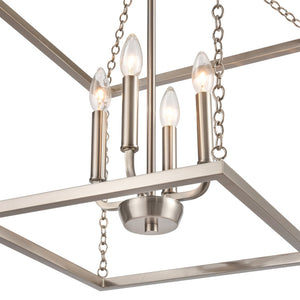 Atlas Emmett 17'' Wide 4-Light Pendant - Modern Industrial Lantern for Kitchen and Dining Room Elegance Brushed Nickel CL11769-NK