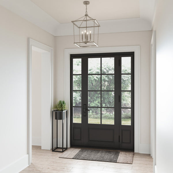 Atlas Emmett 17'' Wide 4-Light Pendant - Modern Industrial Lantern for Kitchen and Dining Room Elegance Brushed Nickel CL11769-NK