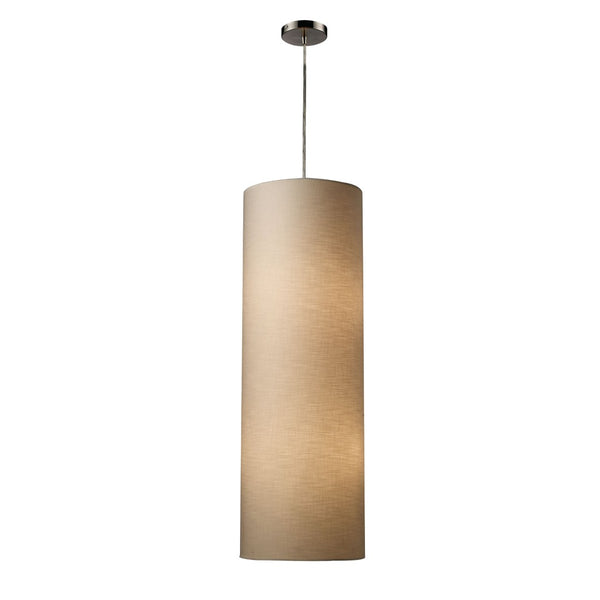 Atlas Fabric Cylinders 12" Wide 4-Light Pendant - Modern Satin Nickel Fixture for Elegant Illumination CL11770-NK