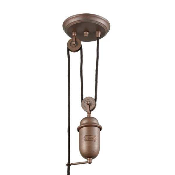 Atlas Farmhouse 14'' Wide 1-Light Pendant - Vintage-Style Adjustable Lighting for Cozy Indoor Spaces Tarnished Brass CL11771-BS