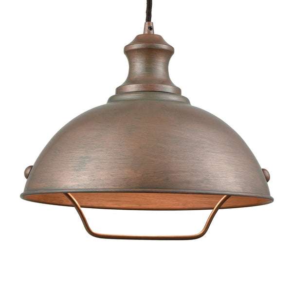 Atlas Farmhouse 14'' Wide 1-Light Pendant - Vintage-Style Adjustable Lighting for Cozy Indoor Spaces Tarnished Brass CL11771-BS