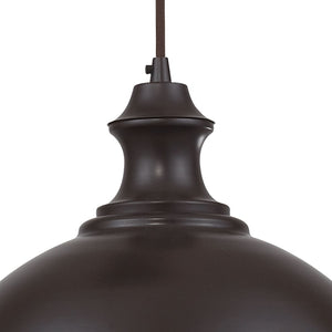 Atlas Farmhouse 14'' Wide 1-Light Pendant - Vintage-Style Adjustable Lighting for Cozy Indoor Spaces Oiled Bronze CL11771-BZ