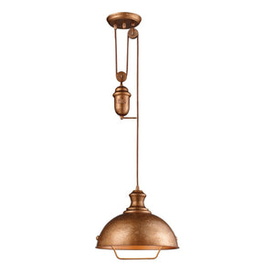 Atlas Farmhouse 14'' Wide 1-Light Pendant - Vintage-Style Adjustable Lighting for Cozy Indoor Spaces Bellwether Copper CL11771-CO