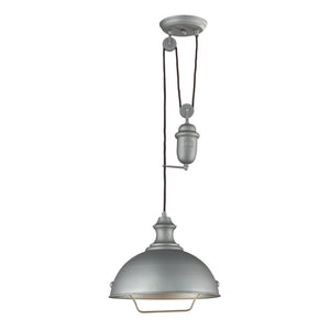 Atlas Farmhouse 14'' Wide 1-Light Pendant - Vintage-Style Adjustable Lighting for Cozy Indoor Spaces Aged Pewter CL11771-SV