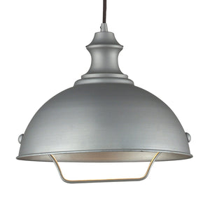 Atlas Farmhouse 14'' Wide 1-Light Pendant - Vintage-Style Adjustable Lighting for Cozy Indoor Spaces Aged Pewter CL11771-SV