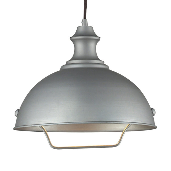 Atlas Farmhouse 14'' Wide 1-Light Pendant - Vintage-Style Adjustable Lighting for Cozy Indoor Spaces Aged Pewter CL11771-SV