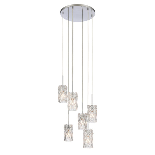 Atlas Forma de Crystal 17.5'' Wide 6-Light Pendant - Polished Chrome Lighting for Modern Dining Spaces CL11772-CH