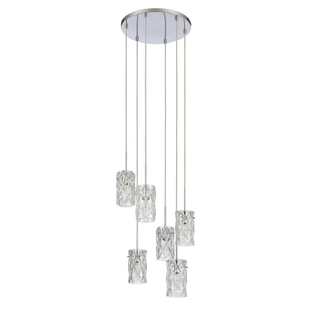 Atlas Forma de Crystal 17.5'' Wide 6-Light Pendant - Polished Chrome Lighting for Modern Dining Spaces CL11772-CH
